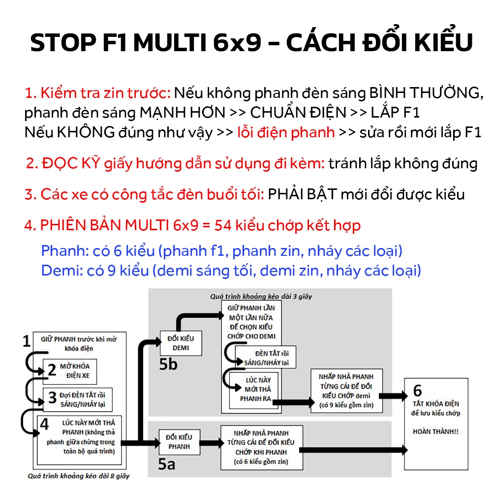 - Mạch tạo chớp F1 cho DEMI cho xe Exciter 150 155 - có nháy demi, demi sáng tối