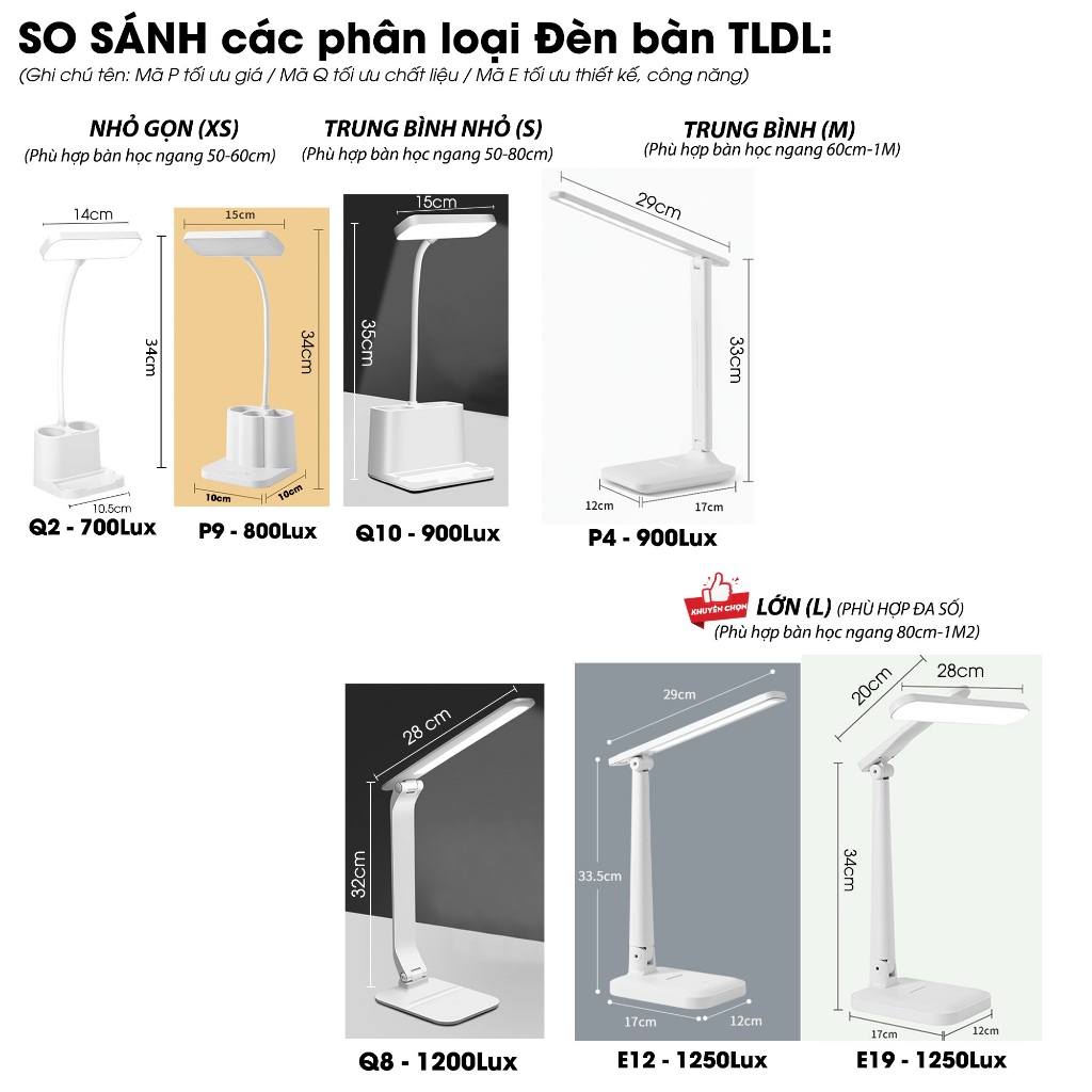 Đèn học để bàn TLDL có loại Tích điện Đèn đọc sách Làm việc bảo vệ mắt cảm ứng LED 3 chế độ ánh sáng sạc pin Không dây | BigBuy360 - bigbuy360.vn