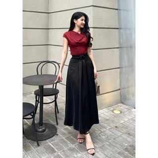 VELLE DESIGN chân váy lụa dáng chữ a , Alia chất lụa hàn dày dặn sang trọng