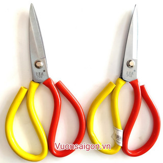 Kéo innox cắt đa năng tay da vàng đỏ loại to đẹp, kéo vàng đỏ p1 p2