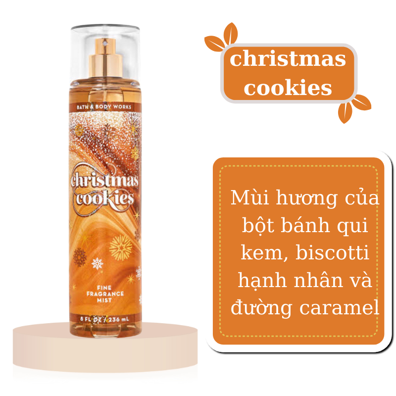FULL SIZE CHRISTMAS COOKIES - XỊT THƠM BODY MIST BATH AND BODY WORKS