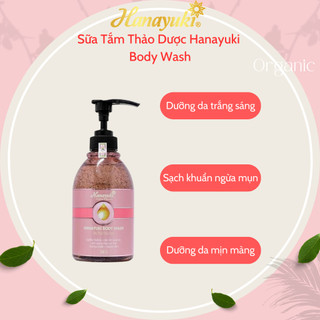 Sữa tắm thảo dược body wash hanayuki chính hãng dưỡng trắng cấp ẩm sạch mụn cơ thể 500g