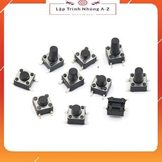Combo 10 nút nhấn 4 chân 6x6x4.3/5/6/7/8/9/10/12/14/16 mm