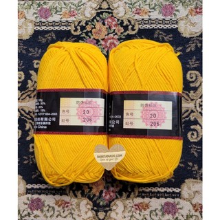 Cotton Milk Yarn | Len cotton milk loại 1 cuộn 125g đan móc hoa áo len, thú bông | Tiệm len Vũng Tàu Bonitamade