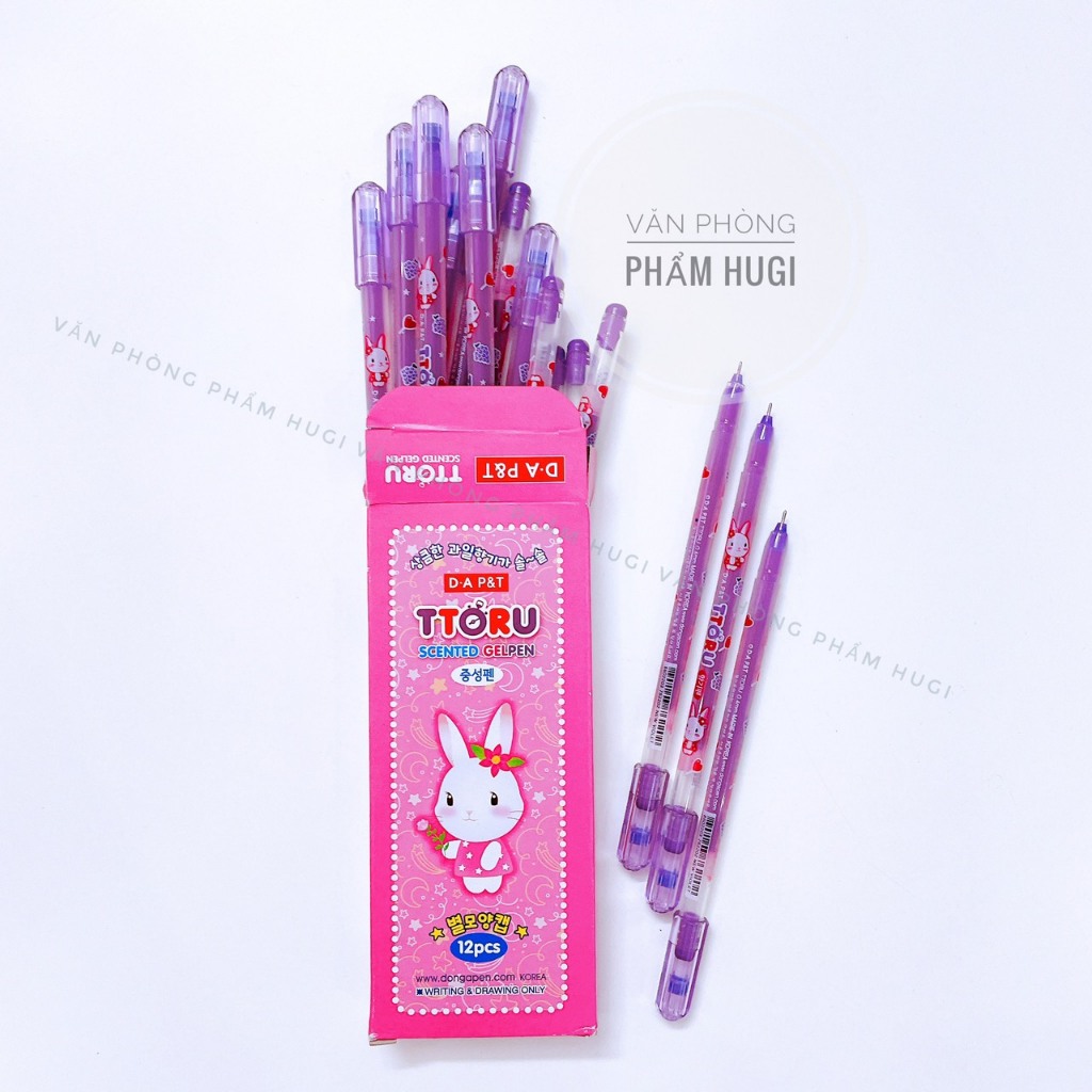 Hộp 12 Cây Bút Gel Nho TTORU chính hãng D.A P&T  chuyên dùng cho học sinh tiểu học
