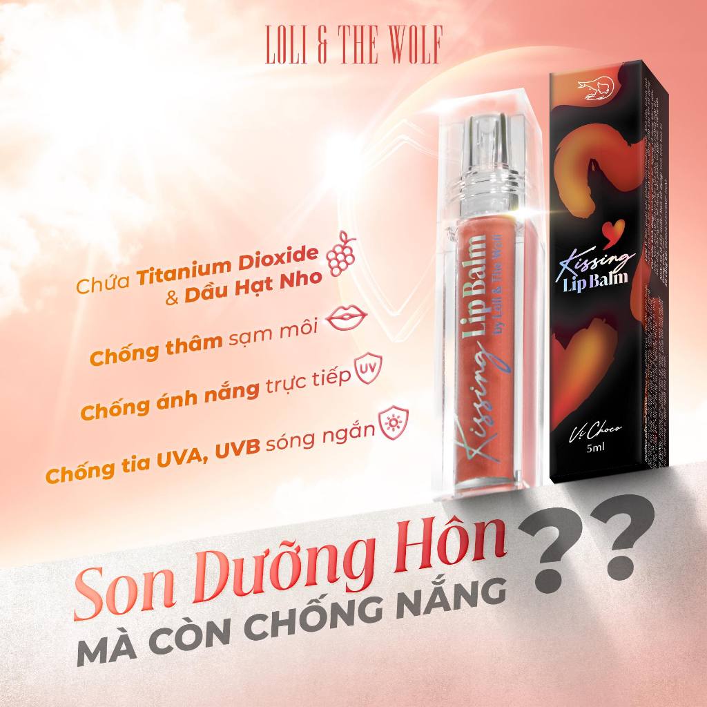 Son Dưỡng Hôn Kissing Lip Balm Loli & The Wolf Mềm Môi Hương Dưa Hấu 5ml