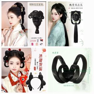 Tóc giả, búi tóc giả cổ trang nữ phù hợp chụp ảnh cổ trang, hán phục Trung Quốc