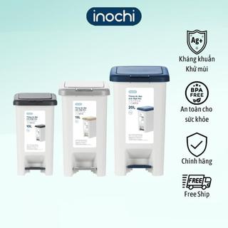 Thùng đựng rác đạp chữ nhật Inochi. Chất liệu nhựa PP ngăn mùi, bền màu, kiểu dáng sang trọng. Thùng đựng rác có nắp