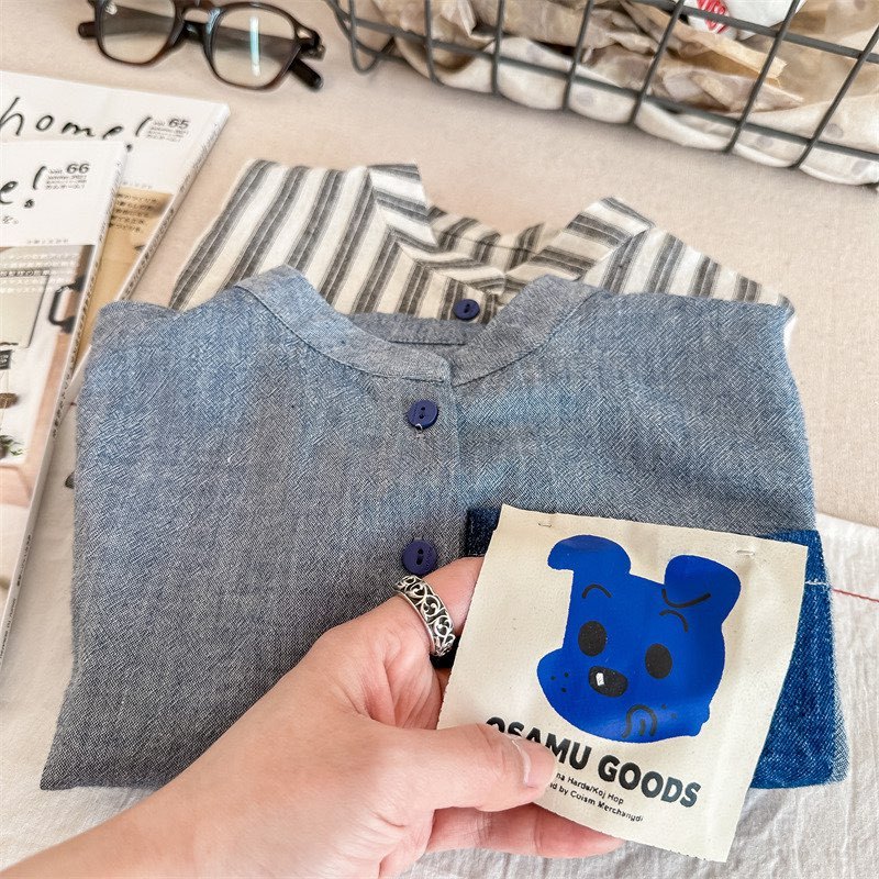 SƠ MI LINEN BÉ TRAI BÉ GÁI VẢI MỀM ĐẮP TÚI NGỘ NGHĨNH