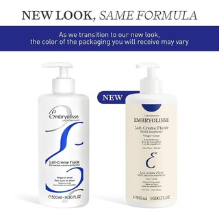 Mẫu mới 2023 - Dưỡng thể Embryolisse Lait-Crème Fluide 500ml nội địa Pháp, dưỡng ẩm đa năng cho body và cả mặt