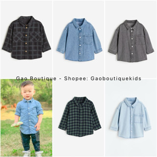 [Auth] Áo sơ mi HM auth săn sale cho bé trai 8-18kg - Mẫu mới