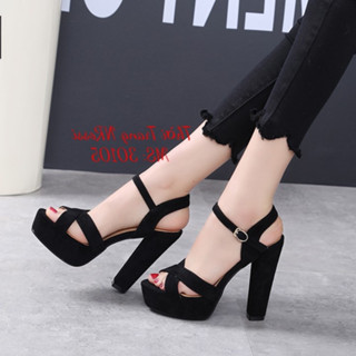  Giày sandal gót vuông cao 10 phân big size 40 41 42 43 44 