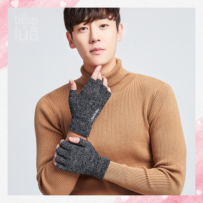 Găng tay len inwinter nữa ngón chống nắng và giữ ấm hỗ trợ màn hình cảm ứng nam nữ