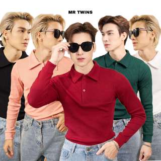 Áo Thun Nam Polo Cổ Bẻ Tay Dài Form Body Thun Gân Cao Cấp Thương Hiệu Mr Twins