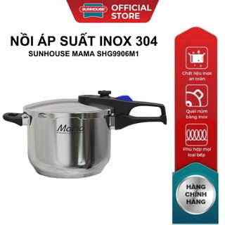 nồi áp suất đáy từ Sunhouse chất liệu inox 304 dung tích 6 lít hàng chính hãng giá tốt