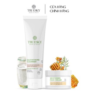  Bộ sản phẩm làm trắng và dưỡng ẩm da mặt Truesky gồm 1 kem dưỡng trắng da mặt 20g + 1 sữa rửa mặt dưỡng ẩm 50g 