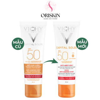Vichy Kem Chống Nắng Ngăn Ngừa Lão Hoá Vichy Capital Soleil Anti-Ageing 3in1 SPF50+ 50ml