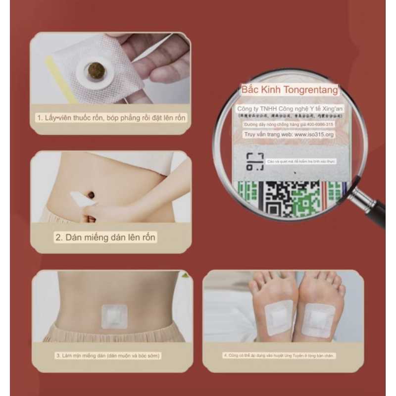 Viên Đặt Rốn Giảm Mỡ , Giữ Ấm Thanh Lọc Cơ Thể Đồng Nhân Đường _Giảm Cân Hiệu Quả, Giữ Dáng Tốt Sức Khỏe Hộp 30v