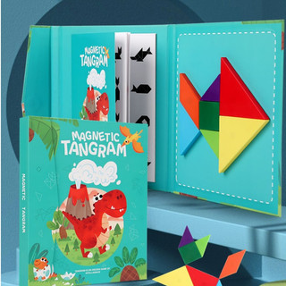 Đồ chơi gỗ xếp hình nam châm Tangram giúp phát triển tư duy cho bé, sách xếp gỗ thông minh Montessori