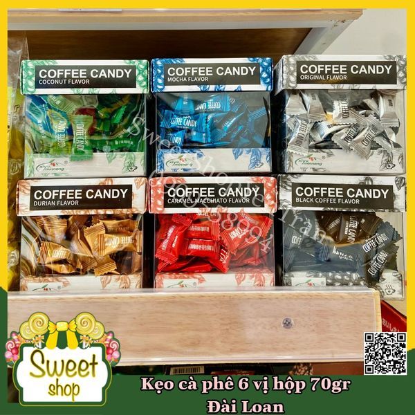 🍬🍬 KẸO CÀ PHÊ 6 VỊ HỘP 70GR - ĐÀI LOAN 🇹🇼🇹🇼
