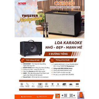 Loa acnos cs3600 - hệ thống 5 loa 3 đường tiếng - hàng chính hãng - gia khang shop
