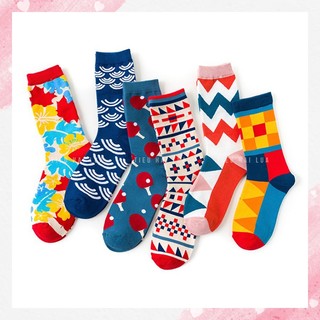 Tất / Vớ cổ cao phong cách với nhiều màu sắc họa tiết đẹp Unisex