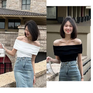 Áo xinh bẹt vai croptop w3