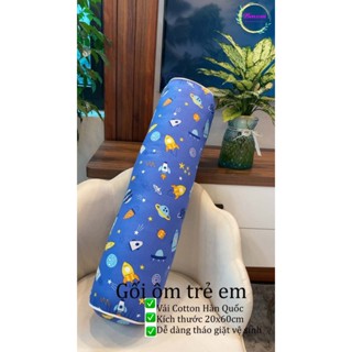 Gối ôm trẻ em bông gòn vỏ áo cotton Hàn Quốc cho bé sơ sinh và trẻ nhỏ họa tiết hoạt hình đáng yêu BMOM V016
