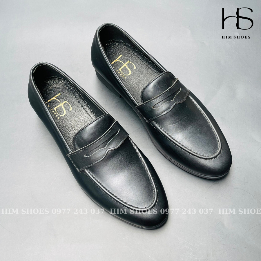 Giày lười nam đẹp kiểu dáng LOAFER da bò cao cấp , đế cao su nguyên khối , form dáng thời thượng - Mã GL01
