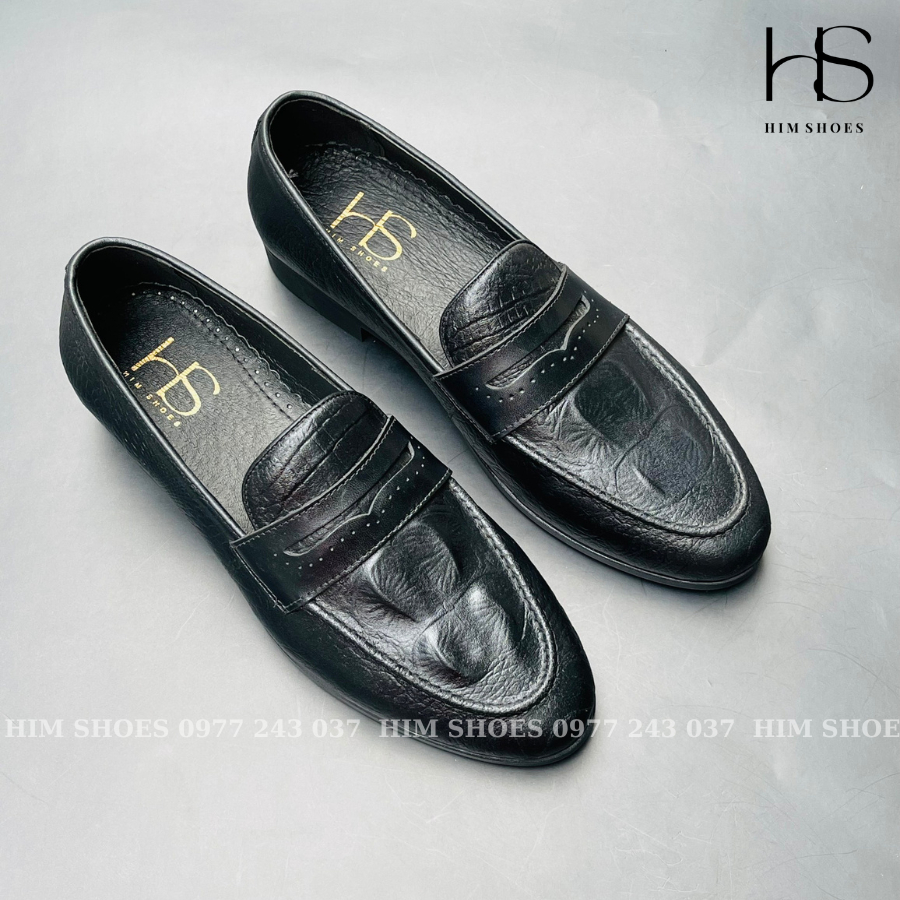 Giày lười nam đẹp kiểu dáng LOAFER da bò cao cấp , đế cao su nguyên khối , form dáng thời thượng - Mã GL06