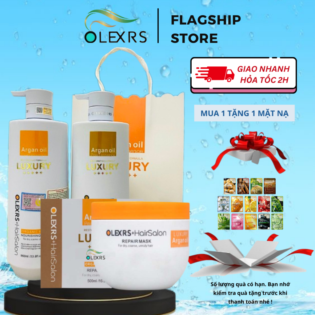 Dầu Gội Xả Phục Hồi, Chống Rụng Tóc Olexrs Hair Salon Luxury 500ml/960ml
