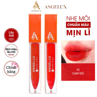 Son Kem Lì Angelux 24h Water Proof Màu Cam Đỏ 20g Chính Hãng