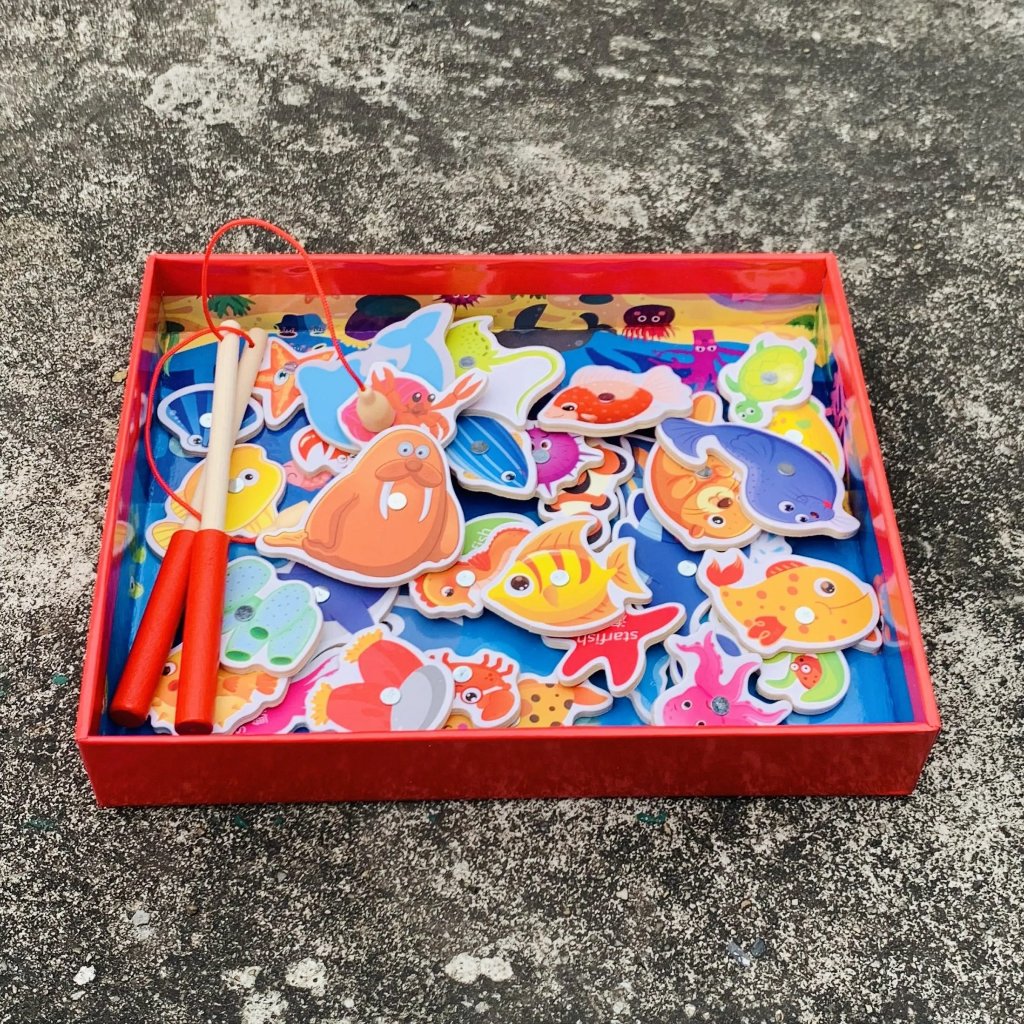 Đồ chơi hợp câu cá nam châm 2 cần câu 34 con cá cho bé