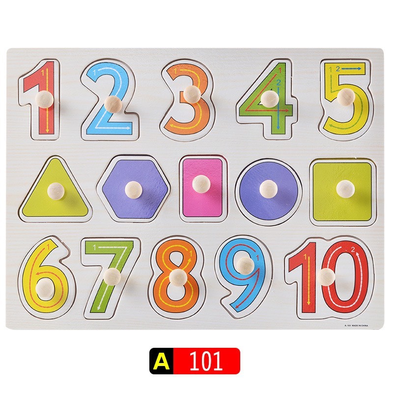 Đồ chơi bảng ghép hình núm gỗ Bảng gỗ có núm cho bé loại to đẹp 22×30cm nhiều chủ đề