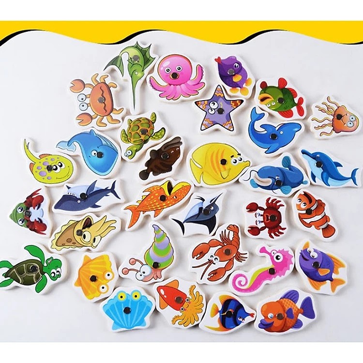 Đồ chơi hợp câu cá nam châm 2 cần câu 34 con cá cho bé