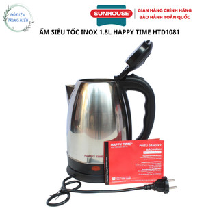 Ấm siêu tốc inox 1.8l sunhouse happy time htd1081 - bảo hành chính hãng 12 tháng