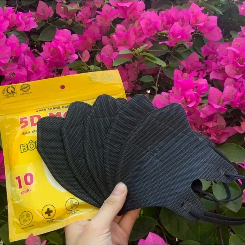 Thùng 500 Cái Khẩu Trang 5D Bông Sen Vàng