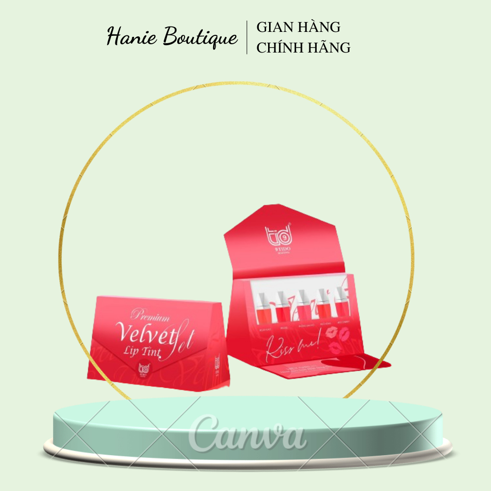 (HÀNG MỚI VỀ) - (Chính hãng 9TIDO BEAUTIFUL) - SET Son 5 Màu 9TIDO PREMIUM VELVET LIP TINT