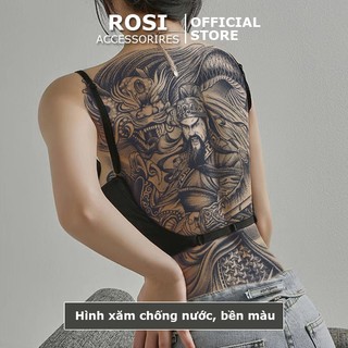 Hình xăm 15 ngày full lưng Quan Công BD-014, miếng dán hình xăm thảo dược chống nước, chống trôi