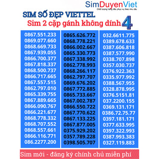 Sim viettel số đẹp dễ nhớ 2 cặp gánh siêu đẹp d4c4