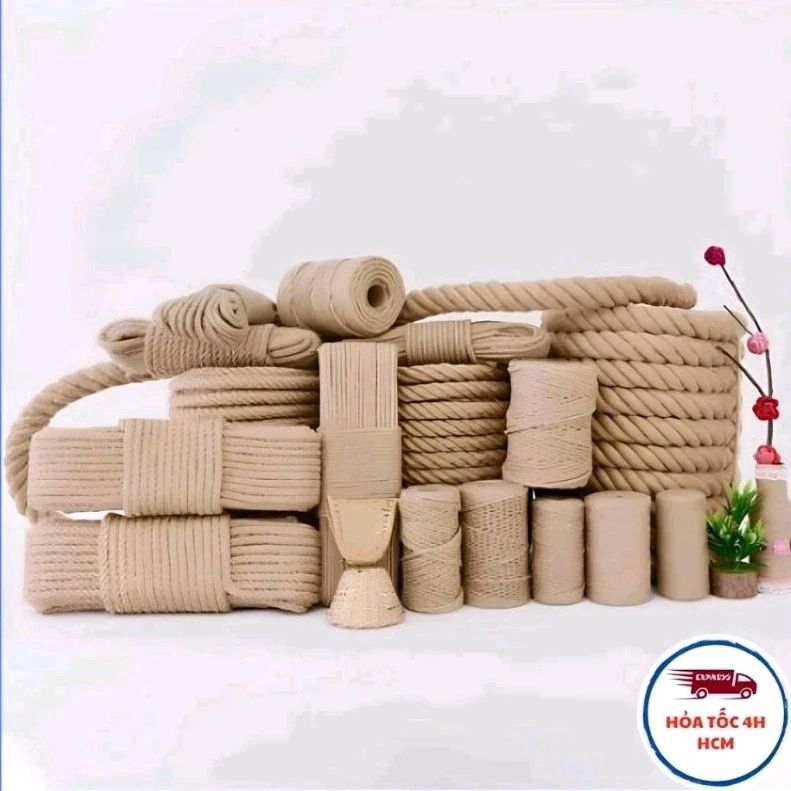 Dây Thừng Gai Màu Nâu Trang Trí, Dây Bố, Cào Móng Thú Cưng, Mèo, Thiệp Cưới, Thảm, Nhiều Size