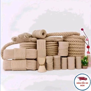 Dây thừng gai màu nâu trang trí, dây bố, cào móng thú cưng, mèo, thiệp cưới, thảm, nhiều size