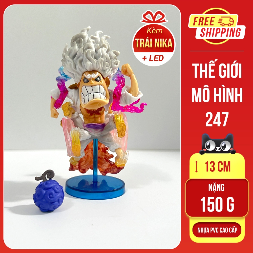 Mô hình One piece Luffy gear 5 đang chạy + 1 trái nika + 1 thẻ nhân vật