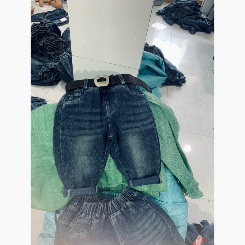 Quần jean dài trơn dáng baggy cho bé trai ,bé gái vải jean mềm đẹp
