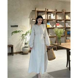 𝐒𝐞𝐚𝐬𝐨𝐧 𝐃𝐫𝐞𝐬𝐬 - Đầm Linen Dáng Dài Chít Eo ( ảnh chính chủ )