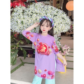 chào thêm mẫu mới set bộ áo dài bé gái.chưa kèm mấn