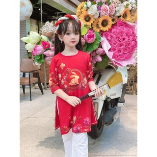 chào thêm mẫu mới set bộ áo dài bé gái.chưa kèm mấn