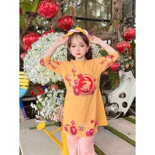 chào thêm mẫu mới set bộ áo dài bé gái.chưa kèm mấn