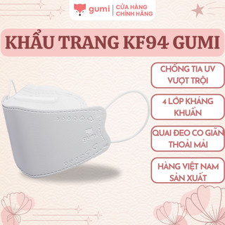 100 Khẩu trang y tế  KF94 GUMI mask 4 lớp kháng khuẩn lọc bụi PM 2.5. Chống tia UV hiệu quả