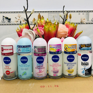 Lăn khử mùi Ngọc trai nữ, lăn ngăn mùi Nivea 50ml